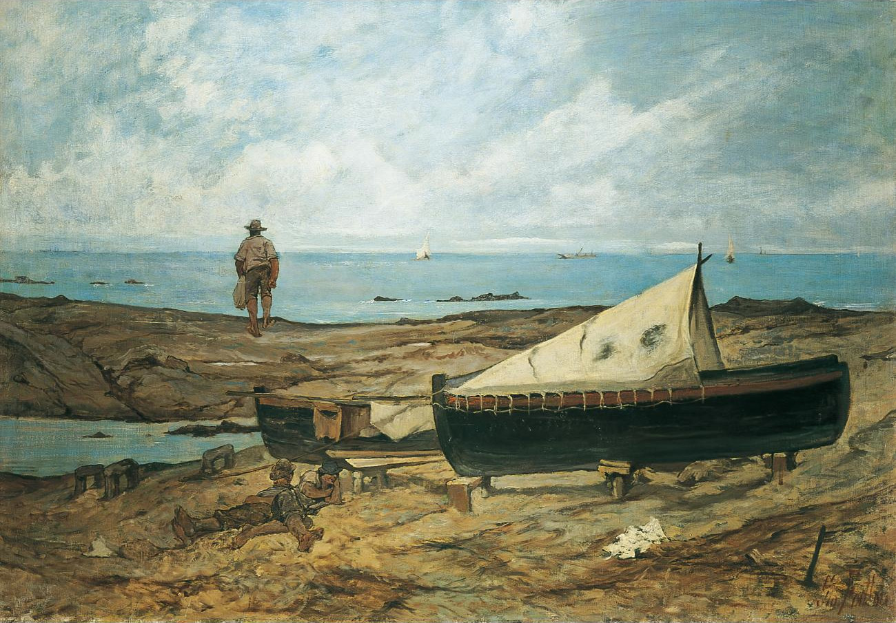 Giovanni Fattori, Sulla spiaggia (1893; olio su tela, 69 x 100 cm; Livorno, Museo Civico Giovanni Fattori)
