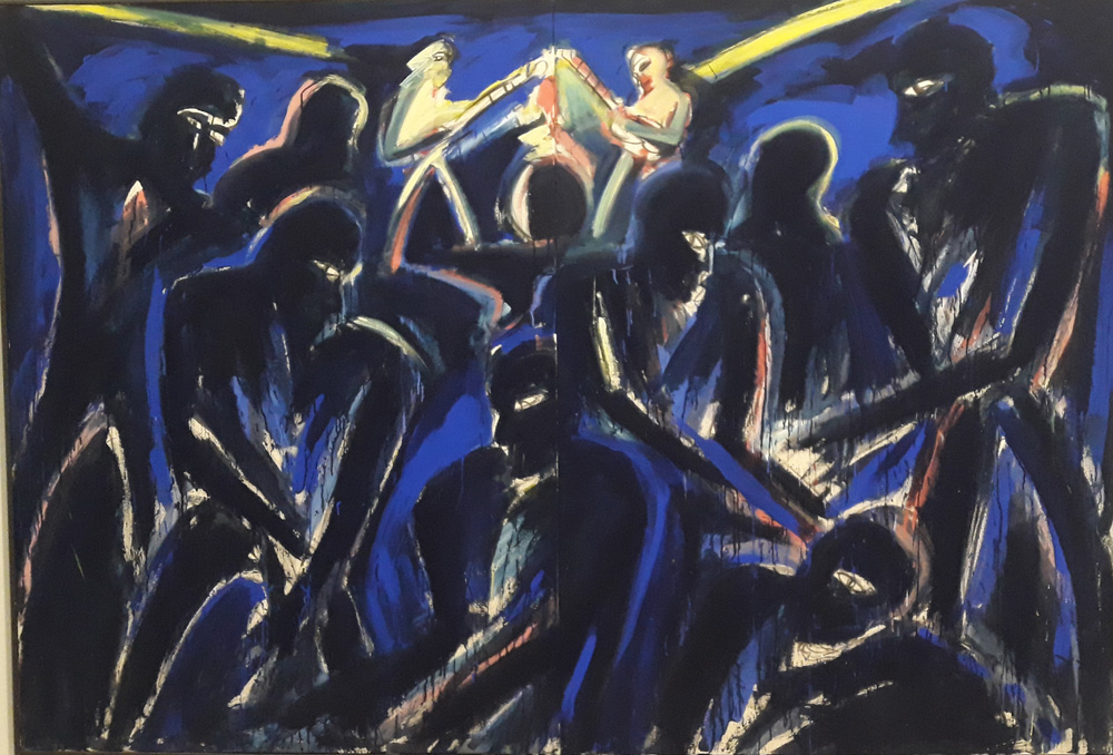 Helmut Middendorf, Großstadteingeborene (1979; tecnica mista su tela, 189,5 x 280cm)
 Helmut Middendorf, Großstadteingeborene (1979; tecnica mista su tela, 189,5 x 280cm)