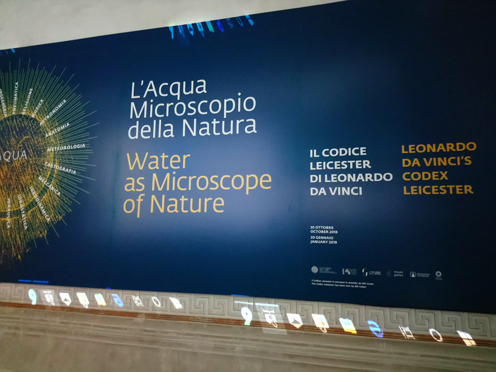 Immagini dalla mostra L'acqua microscopio della natura. Il Codice Leicester di Leonardo da Vinci. Ph. Credit Finestre sull'Arte
