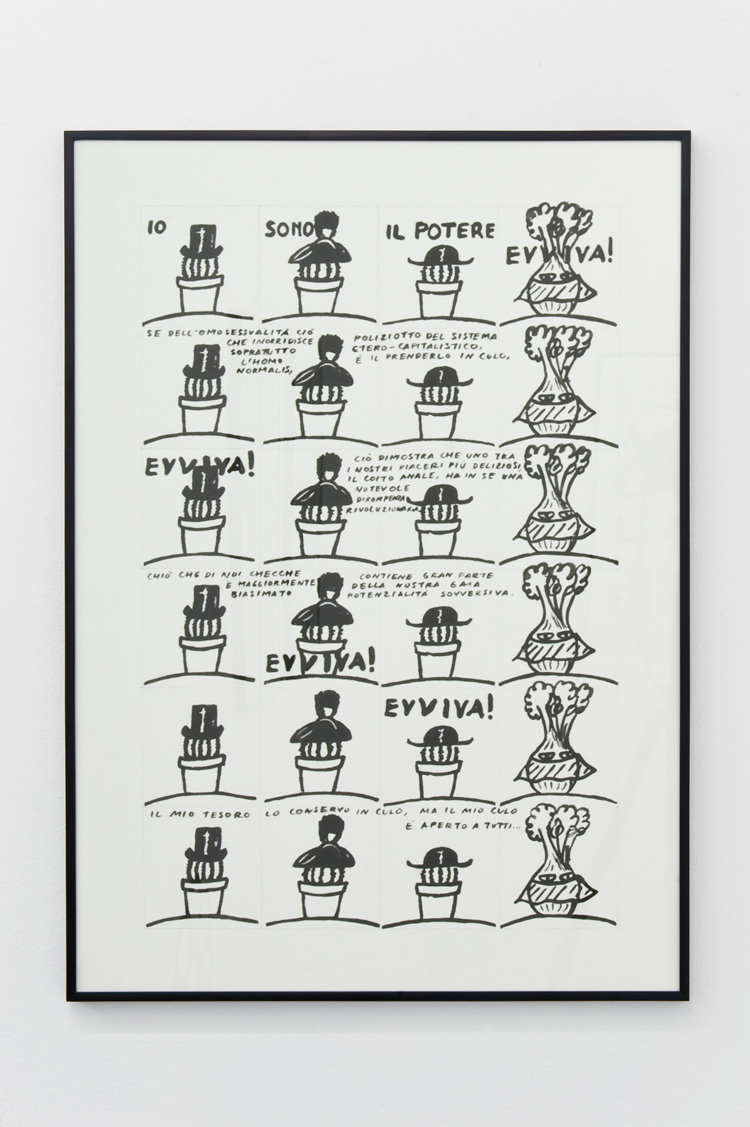 Francesc Ruiz, Fiori (2013; inchiostro su carta, 70 x 50 cm)
