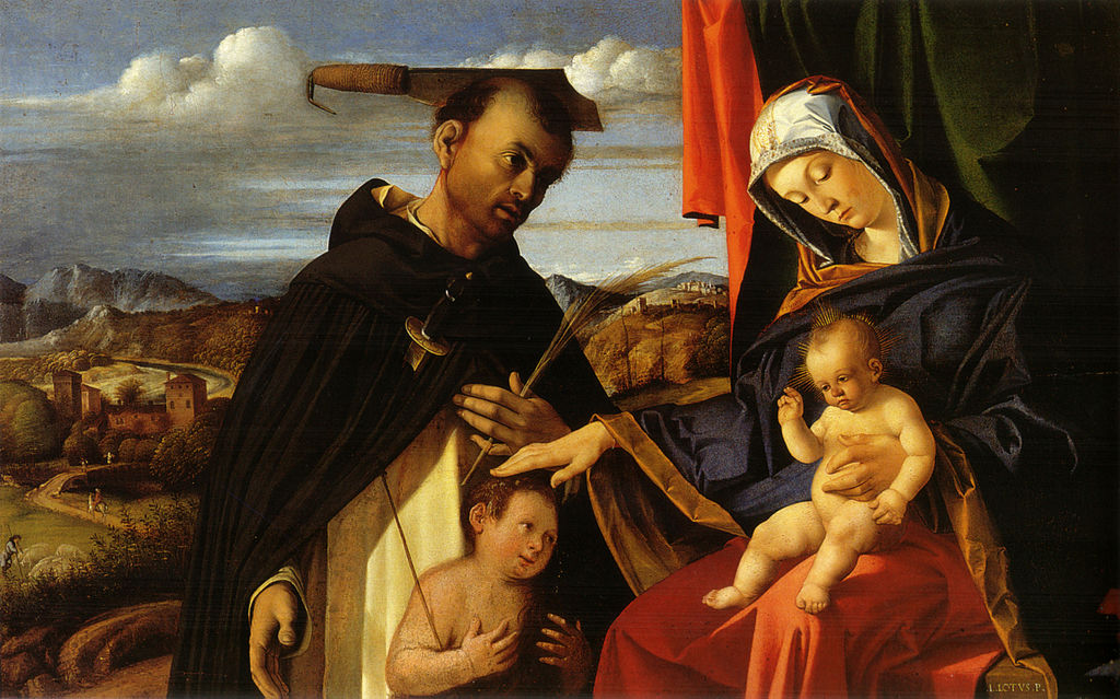 Lorenzo Lotto, Madonna col Bambino e san Pietro martire (1503; olio su tavola, 55 x 88 cm; Napoli, Museo Nazionale di Capodimonte)
