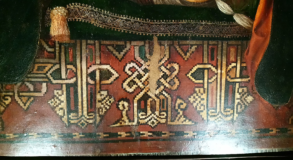 Sacra Famiglia, dettaglio del tappeto
