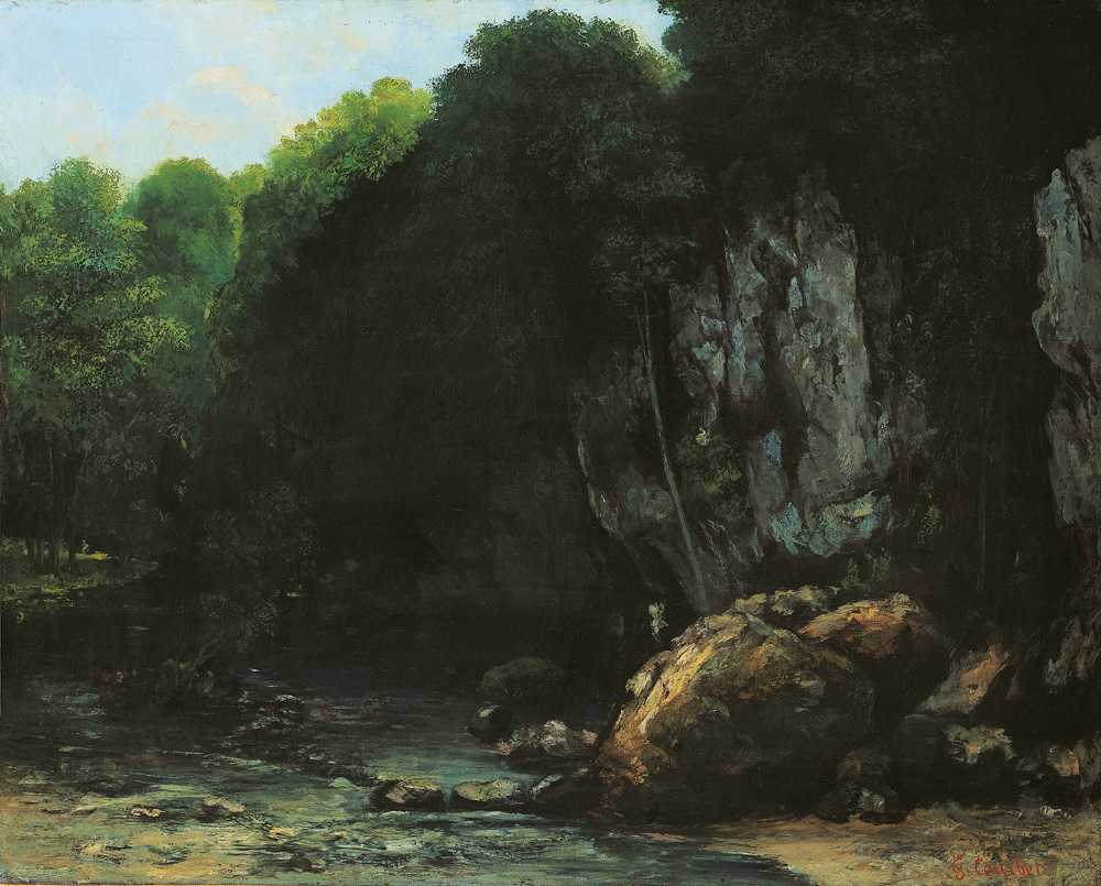 Gustave Courbet, Il ruscello del Puits noir (1865; olio su tela, 80 x 100 cm; Tolosa, Musée des Augustins)
