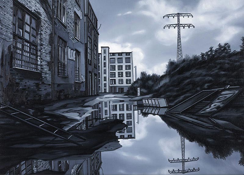 Andrea Chiesi, Perpetuum 17 (2011; olio su lino, 35 x 50 cm)
