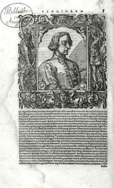 Paolo Giovio, Giuliano de' Medici pugnalato, dagli Elogia virorum bellica virtute illustrium (edizione del 1575)
 Paolo Giovio, Giuliano de' Medici pugnalato, dagli Elogia virorum bellica virtute illustrium (edizione del 1575)