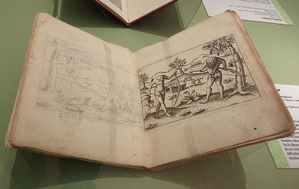 Ulrich Schmidel, Vera historia, admirandae cuiusdam nauigationis, quam Huldericus Schmidel, ... ab anno 1534. usque ad annum 1554. in Americam [...] iuxta Brasiliam & Rio della Plata, confecit [...] Ab ipso Schmidelio Germanice, descripta: nunc vero, emendatis & correctis vrbium, regionum & fluminum nominibus, adiecta etiam tabula geographica, figuis & alijs notationibus quibusdam in hanc formam reducta, pubblicata a Norimberga presso Levin Hulsius (1599; [2], 101, [1], p., [23] c. di tav. calcogr., ill., ritr., c. geogr., 4°; Modena, Biblioteca Estense Universitaria)

