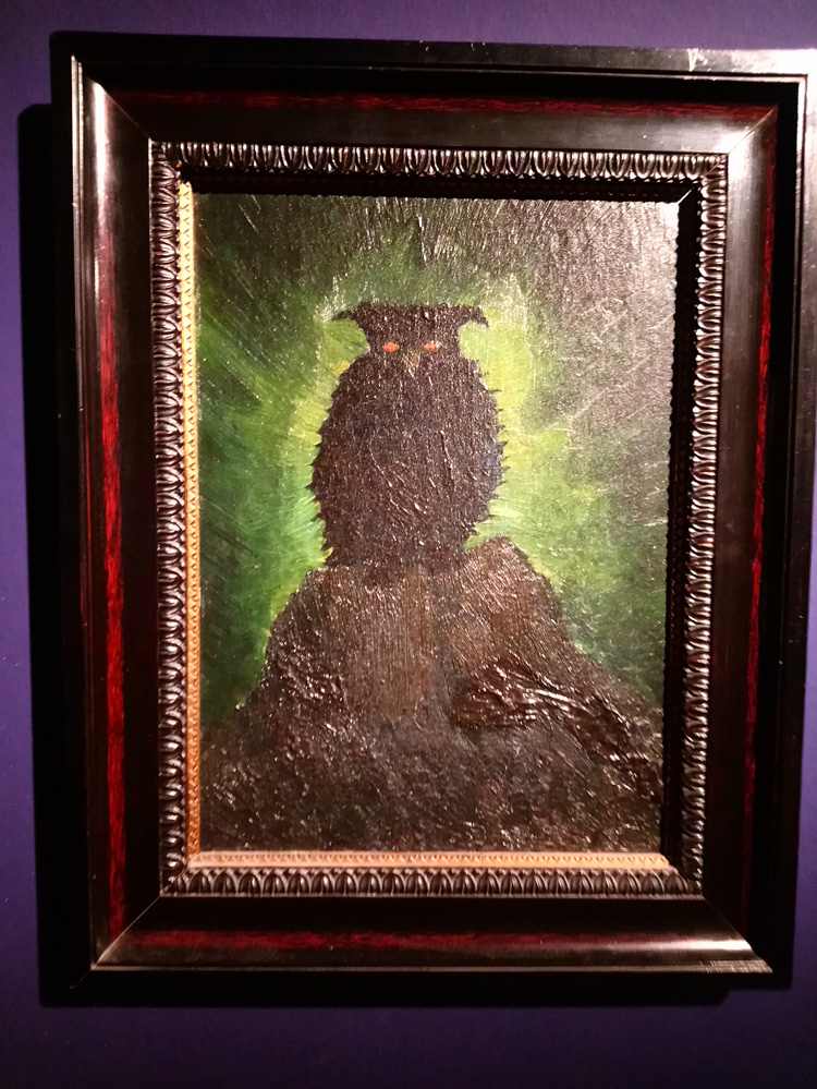 Gabriele Gabrielli, Gufo (1917 circa; olio su tavola, 35 x 25,5 cm; Collezione privata, courtesy Galleria Athena, Livorno)
