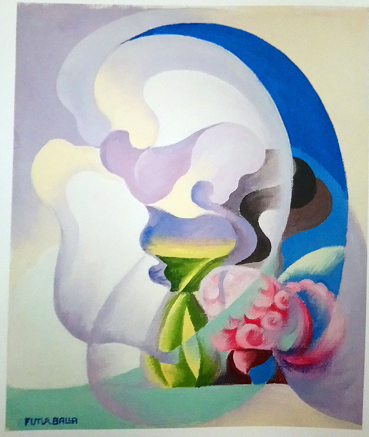 Giacomo Balla, Primaveriris (1920; olio su tela applicato su cartone, 26 x 30,7 cm; Collezione privata)
