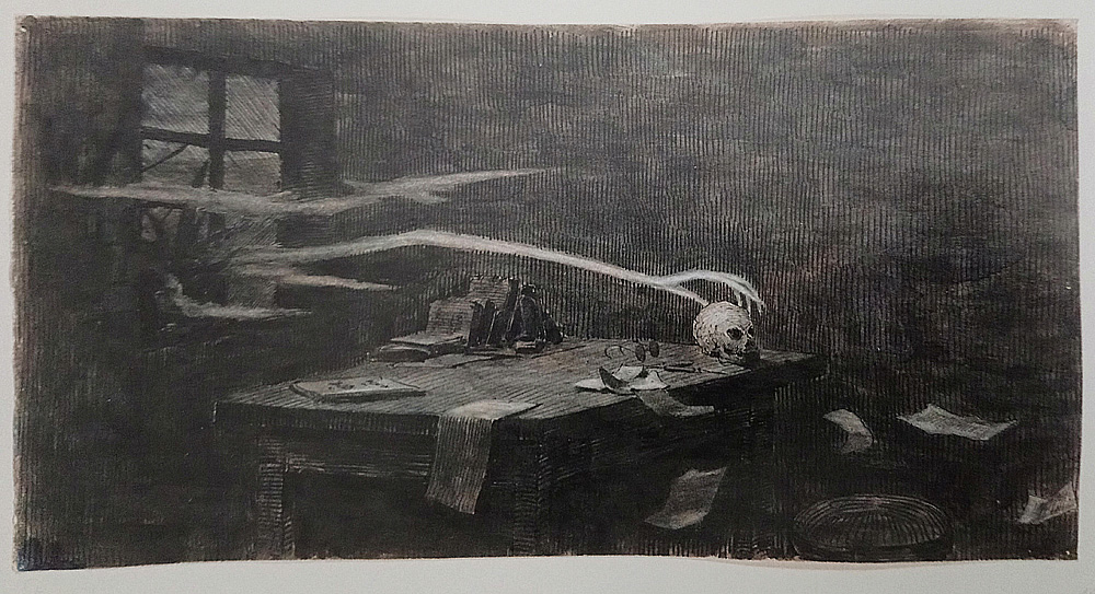 Jaroslav Panu&scaron;ka, Nokturno (1897; china su carta, 15 x 300 mm; Praga, Parrik &Scaron;imon's Collection)
