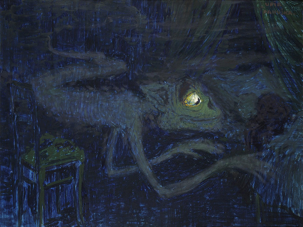 Jaroslav Panu&scaron;ka, Upir, Vampiro (1900 circa; olio su cartone, 58 x 64 cm; Praga, Parrik &Scaron;imon's Collection)
