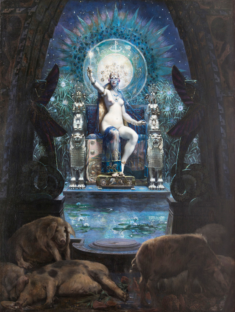 Louis Chalon, Circe (1888; olio su tela, 172,5 x 132 cm; Collezione privata, Courtesy ED Gallery, Piacenza)
