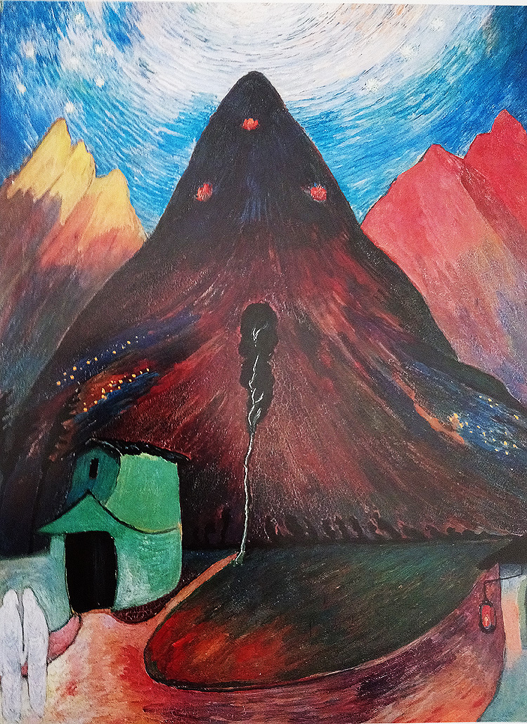 Marianne von Werefkin, Feux sacrés (1919; tempera su carta incollata su cartone, 75 x 57 cm; Ascona, Fondazione Marianne Werefkin)
