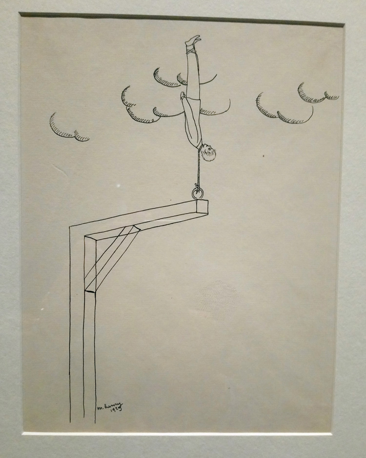 Maurice Henry, Le Suicide est-il une solution? (1929; inchiostro di china su carta, 26,9 x 21,1 cm; Parigi, Centre Pompidou, Musée National d'art moderne)
