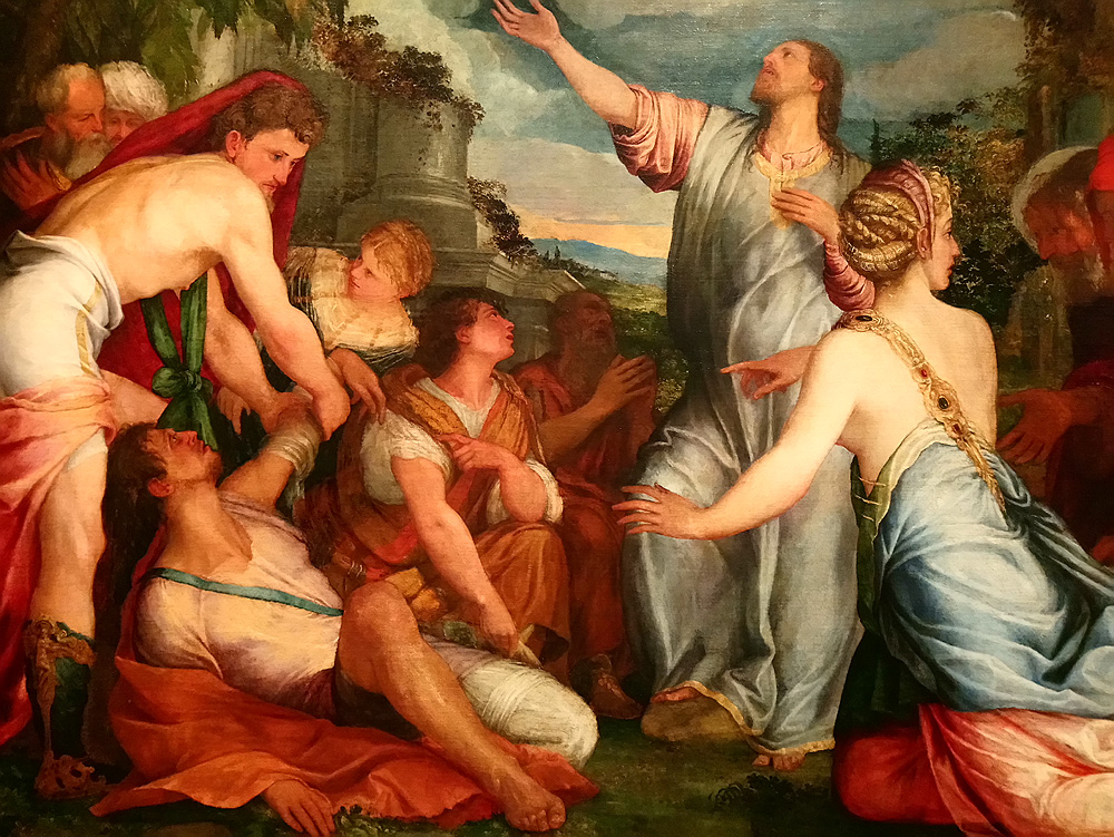 Giuseppe Porta Salviati, Resurrezione di Lazzaro (1543 circa; olio su tavola, 162 x 264 cm; Venezia, Fondazione Giorgio Cini)
