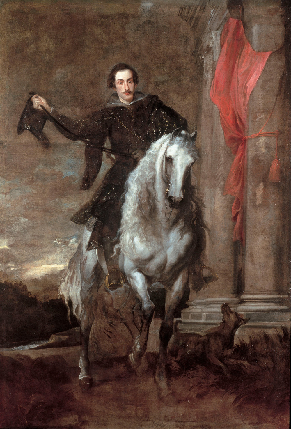 Anton van Dyck, Ritratto equestre di Anton Giulio Brignole-Sale (1627; olio su tela, 282 x 198 cm; Genova, Musei di Strada Nuova, Palazzo Rosso)
