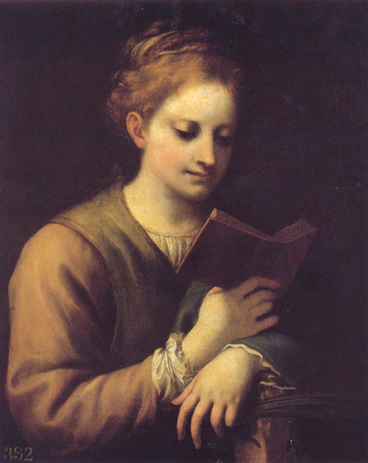 Antonio Allegri detto il Correggio, Santa Caterina che legge (1530 circa; olio su tela, 64,5 x 52,5 cm; Hampton Court, The Royal Collection)

