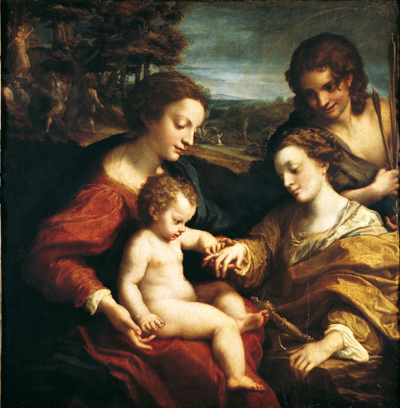 Antonio Allegri detto il Correggio, Sposalizio mistico di santa Caterina (1526-1527; olio su tela, 105 x 102 cm; Parigi, Louvre)
