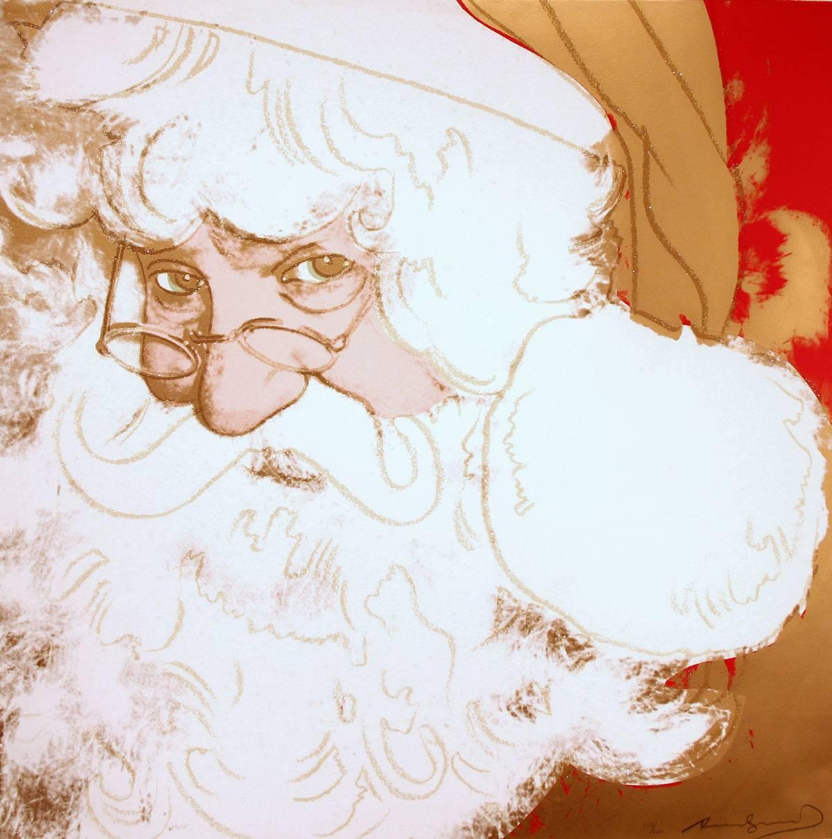 Andy Warhol, Santa Claus, dalla serie Myths (1981; stampa, 96,5 x 96,5 cm; Varie collocazioni)
