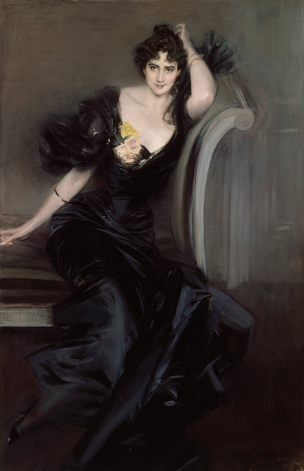 Giovanni Boldini, Gertrude Elizabeth (nata Blood), Lady Colin Campbell (1894; olio su tela; Londra, National Portrait Gallery) Giovanni Boldini, Gertrude Elizabeth (nata Blood), Lady Colin Campbell (1894; olio su tela; Londra, National Portrait Gallery)