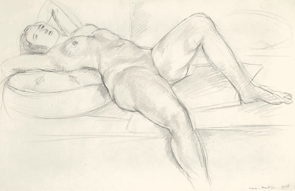Henri Matisse, Nu (1928; matita su carta, 32,6 x 50,6 cm)
