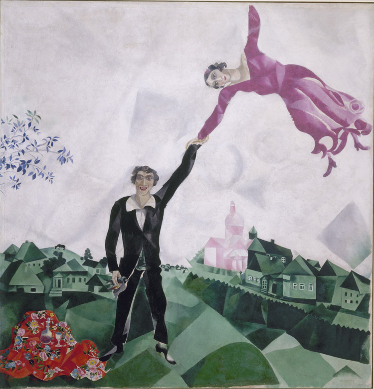Marc Chagall, La passeggiata, olio su tela, 1917-1918