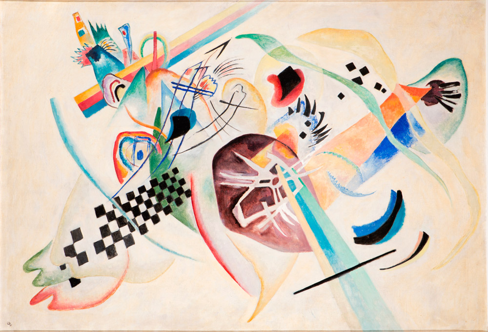 Wassily Kandinsky, Su bianco (I), olio su tela, 1920