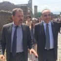 Alberto Bonisoli, a Pompei la sua prima uscita pubblica da ministro dei beni culturali: “la valorizzazione è seria occupazione”