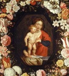 In mostra a Napoli la Madonna col Bambino in una ghirlanda di fiori