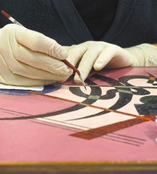 Kandinsky's Spitz-Rund on display, after restoration, in Mondovi