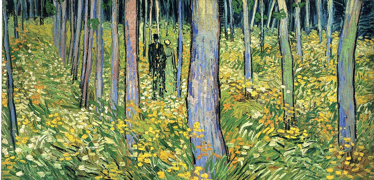 Vincent van Gogh, Sottobosco con due figure (giugno 1890; olio su tela, 50 x 100,5 cm; Cincinnati, Cincinnati Art Museum)
