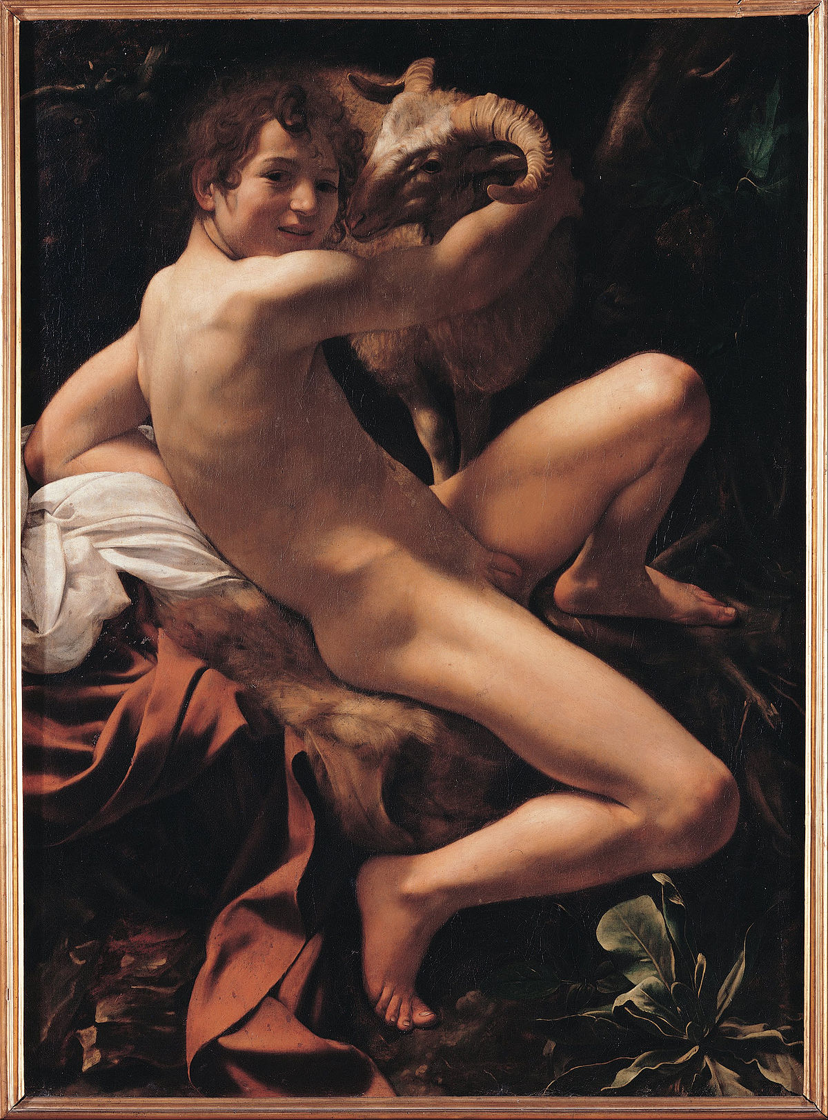Caravaggio, San Giovanni Battista (1602; olio su tela, 129 x 94 cm; Roma, Musei Capitolini, Pinacoteca Capitolina)
 Caravaggio, San Giovanni Battista (1602; olio su tela, 129 x 94 cm; Roma, Musei Capitolini, Pinacoteca Capitolina)