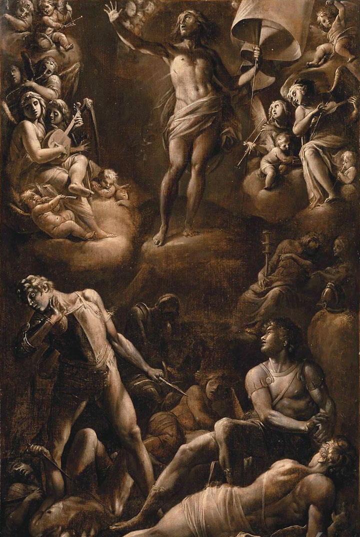 Giovanni Baglione, La resurrezione di Cristo (1601-1603; olio su tela, 86 x 57 cm; Parigi, Louvre)
 Giovanni Baglione, La resurrezione di Cristo (1601-1603; olio su tela, 86 x 57 cm; Parigi, Louvre)