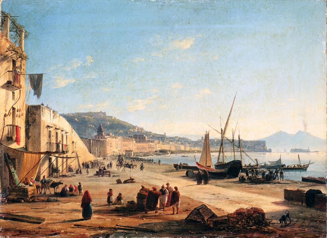 Anton Sminck van Pitloo, La spiaggia di Chiaia da Mergellina (1829; olio su tela, 53,5 × 76 cm; Napoli, collezione privata)
