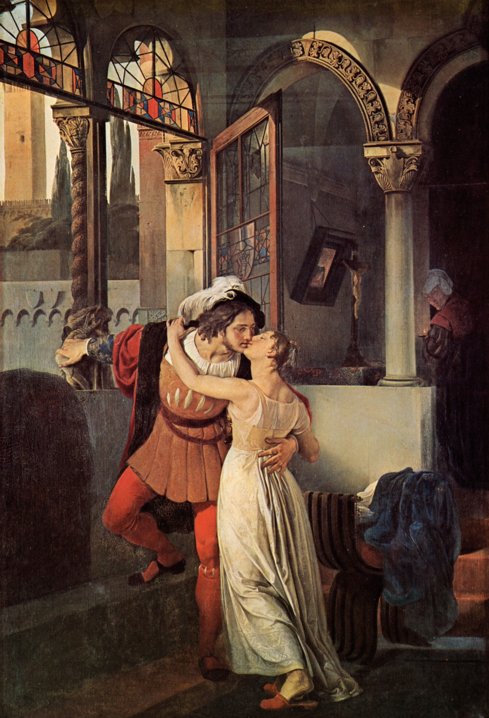 Francesco Hayez, L'ultimo bacio tra Giulietta e Romeo (1823; olio su tela, 291 x 201,8 cm; Tremezzo, Villa Carlotta)
