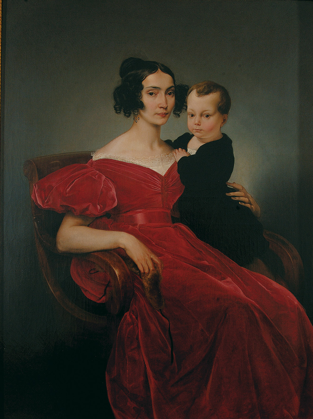 Francesco Hayez, Ritratto della contessa Teresa Zumali Marsili con il figlio Giuseppe (1833; olio su tela, 129 × 105 cm - Lodi, Museo Civico (in comodato da ASST - Azienda Socio Sanitaria Territoriale di Lodi)
