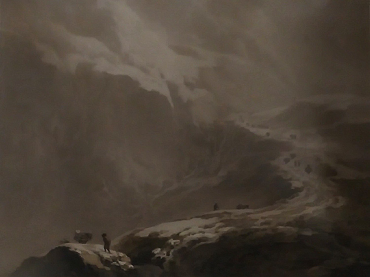 Giuseppe Pietro Bagetti, Salita al Moncenisio (1809 circa; acquerello su carta, 415 × 550 mm; Torino, collezione privata, già collezione Antonicelli)
