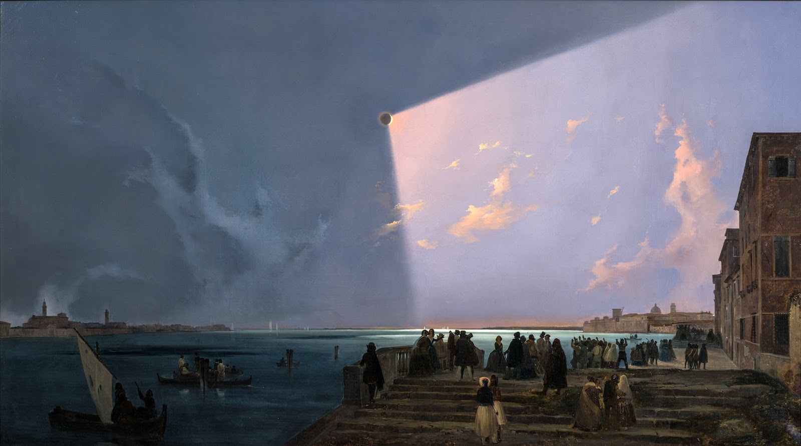 Ippolito Caffi, Eclisse di sole alle Fondamenta Nuove (1842; olio su tela, 88 × 152 cm; Collezione privata)
