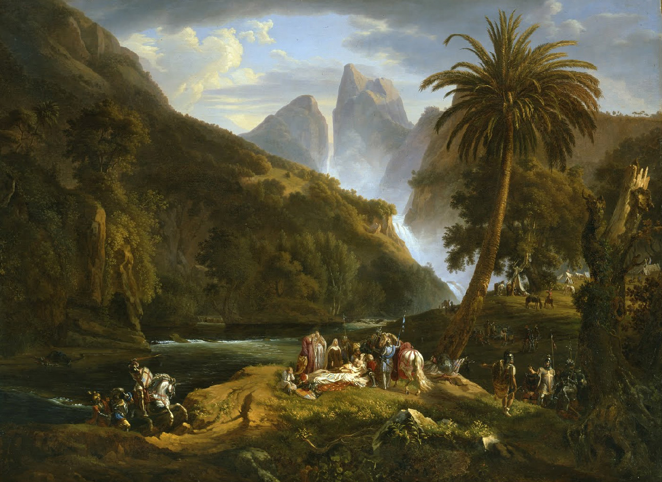 Massimo d'Azeglio, La morte del conte Josselin de Montmorency presso Tolemaide in Palestina (1825; olio su tela, 149 × 202,4 cm; Torino, GAM - Galleria Civica d’Arte Moderna e Contemporanea)
