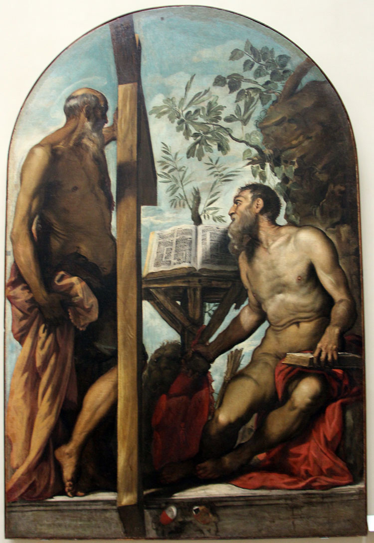 Tintoretto, Sant’Andrea e san Girolamo (1552; olio su tela, 225 x 145 cm; Venezia, Gallerie dell’Accademia)
