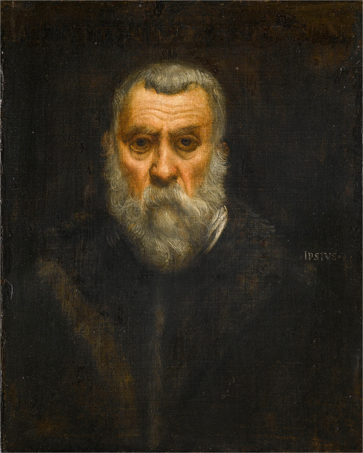 Tintoretto, Autoritratto (1588 circa; olio su tela, 63 x 52 cm; Parigi, Musée du Louvre, Département des Peintures)
