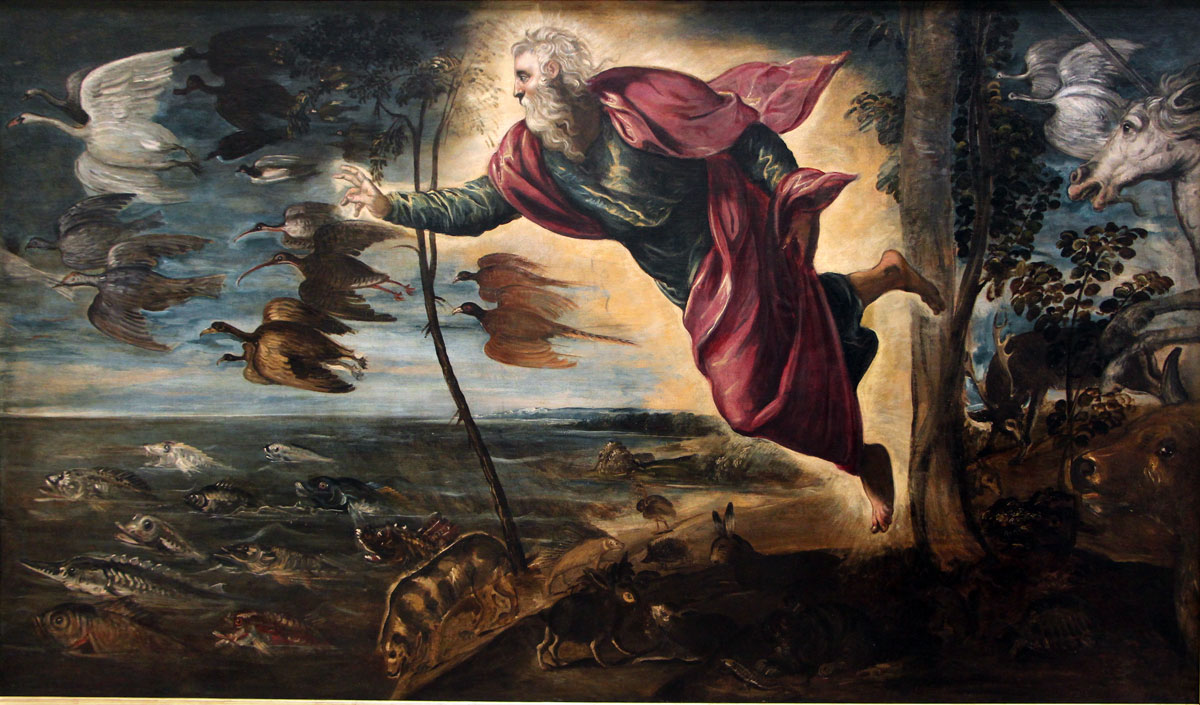 Tintoretto, Creazione degli animali (1550 – entro il 1553; olio su tela, 151 x 258 cm; Venezia, Gallerie dell’Accademia)
