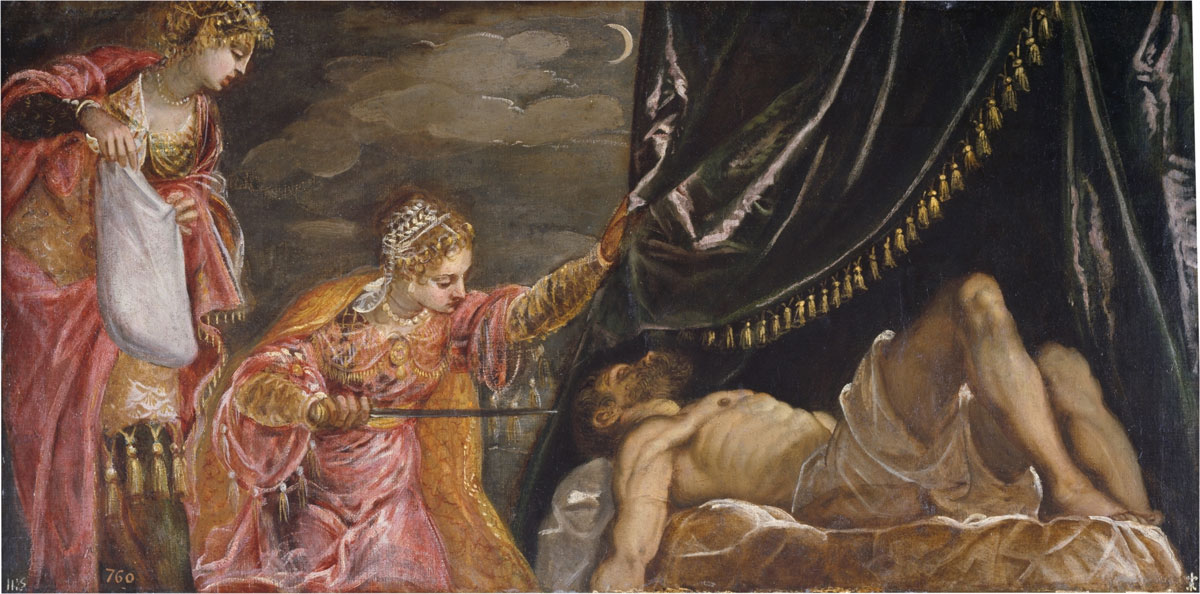 Tintoretto, Giuditta e Oloferne (1552–1555 circa; olio su tela, 58 x 119 cm; Madrid, Museo Nacional del Prado)
