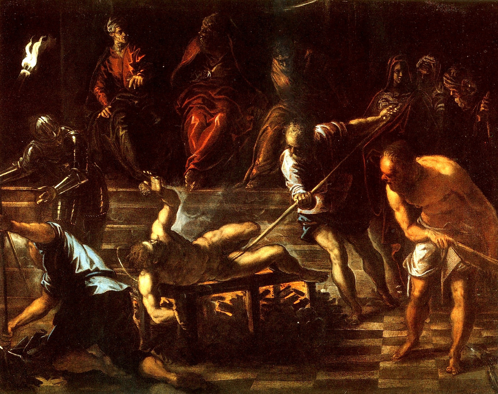 Tintoretto, Martirio di San Lorenzo (1575 circa; olio su tela, 94 x 118 cm; Collezione privata)
