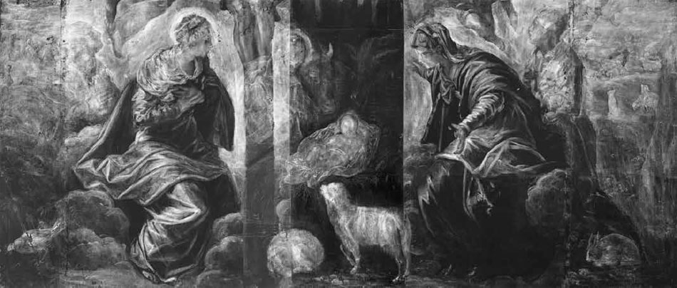 Tintoretto, Natività, radiografia

