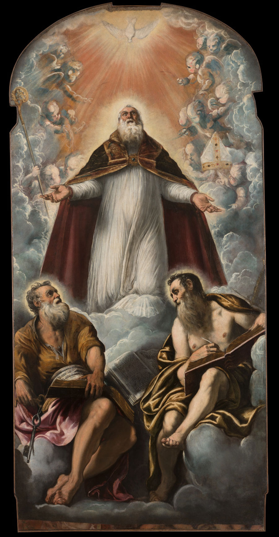 Tintoretto, San Marziale in gloria fra san Pietro e san Paolo (1549; olio su tela, 386 x 181 cm; Venezia, chiesa di San Marziale)
