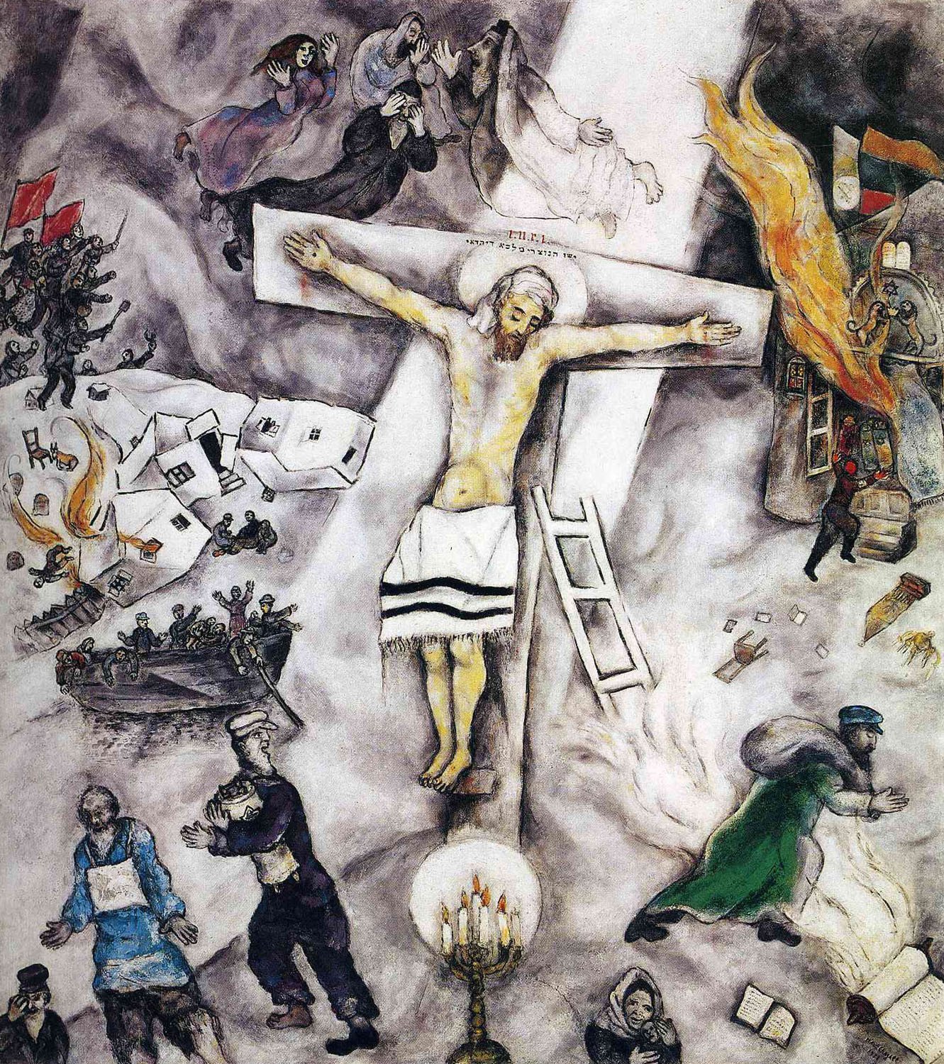 Marc Chagall, Crocifissione bianca (1938; olio su tela, 154,6 x 140 cm; Chicago, Art Institute)