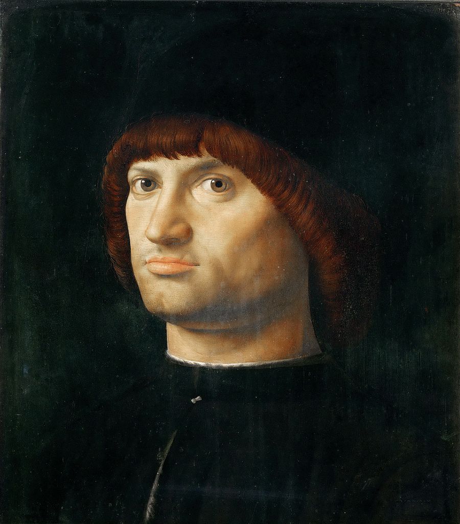 Antonello da Messina, Ritratto d'uomo noto come Il condottiero (1475 circa; olio su tavola, 36 x 30 cm; Parigi, Louvre) Antonello da Messina, Ritratto d'uomo noto come Il condottiero (1475 circa; olio su tavola, 36 x 30 cm; Parigi, Louvre)