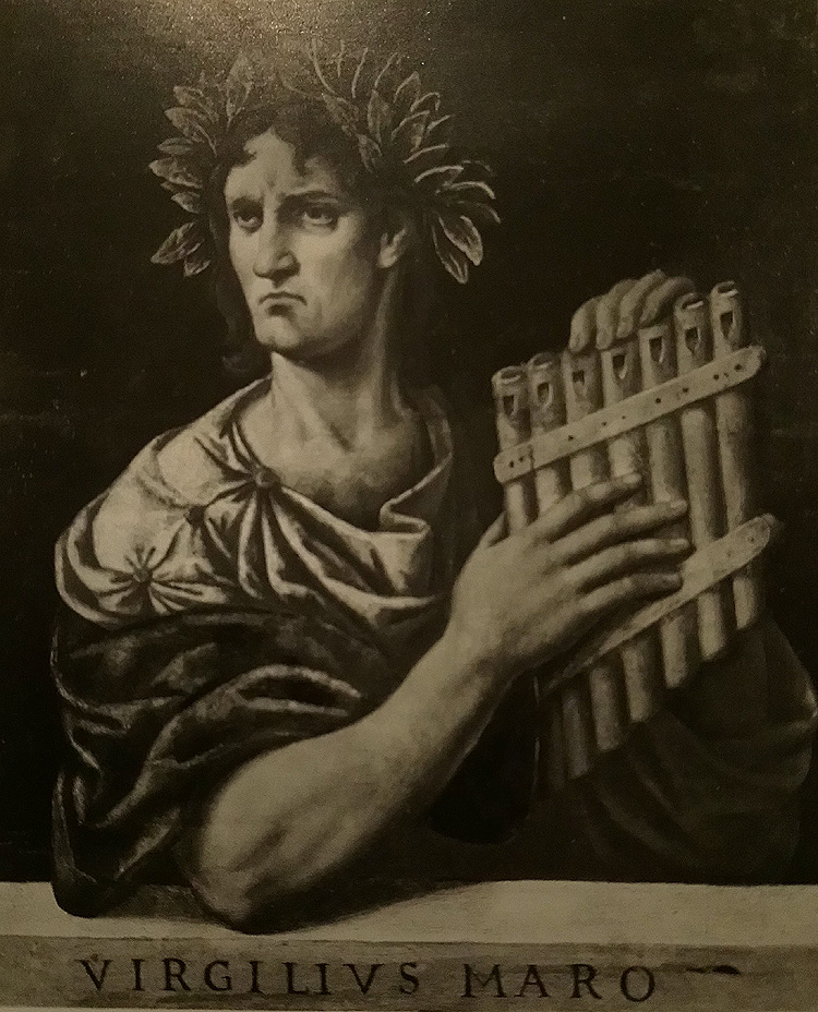 Cerchia di Giulio Romano, Ritratto di Virgilio con la syrinx (1524-1532 circa; Cracovia, Castello di Wavel)
 Cerchia di Giulio Romano, Ritratto di Virgilio con la syrinx (1524-1532 circa; Cracovia, Castello di Wavel)