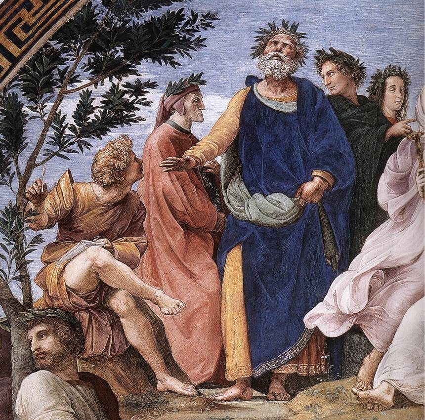 Raffaello, Il Parnaso, dettaglio
 Raffaello, Il Parnaso, dettaglio