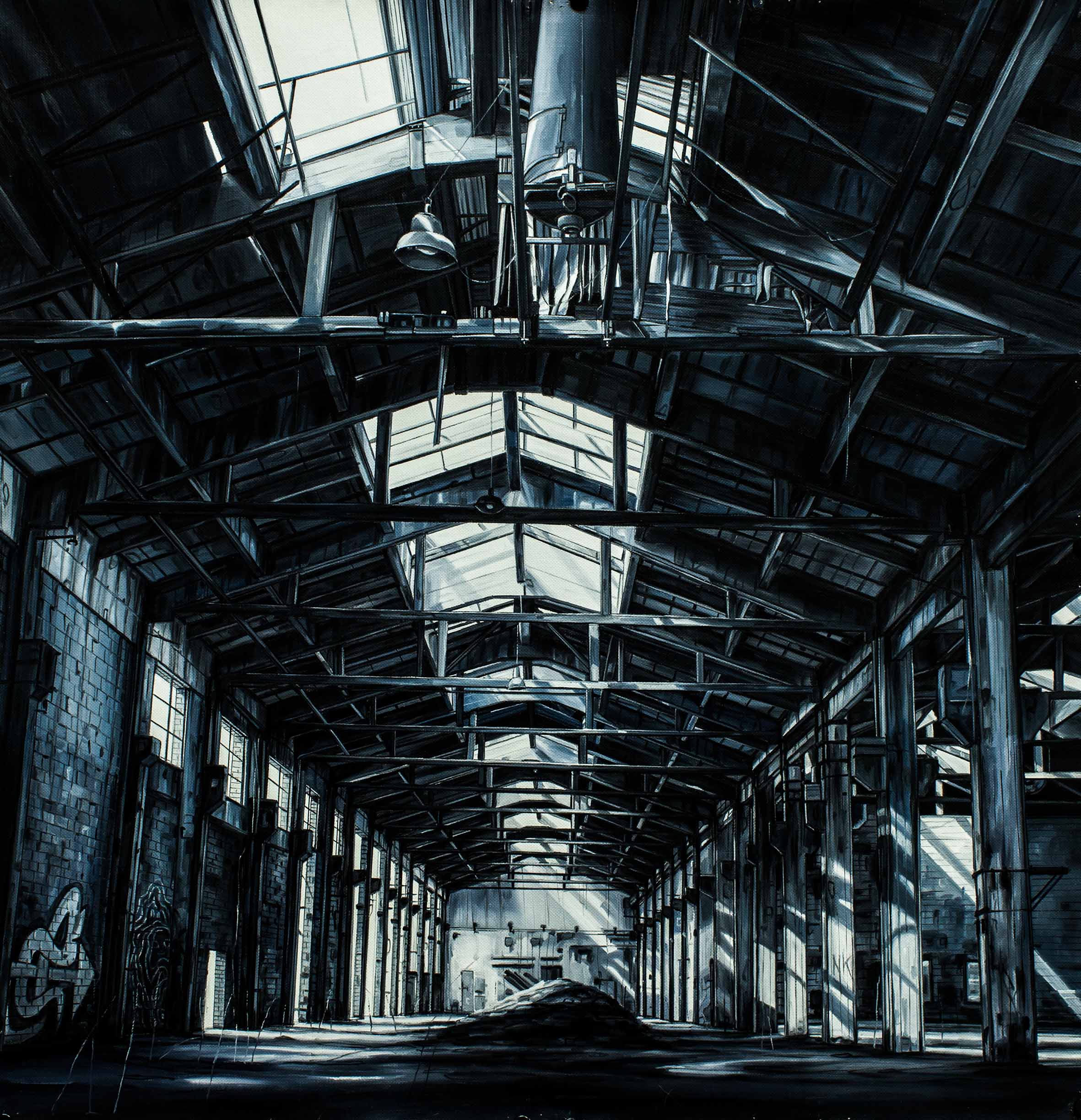 Andrea Chiesi, Eschatos 2 (2017; olio su lino, 50 x 50 cm). Courtesy d406, Modena
